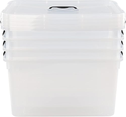 Miniatura 7 de Bblina Cajas de almacenamiento de plástico transparente de 18 cuartos de galón, paquete de 4 cajas de almacenamiento con tapas