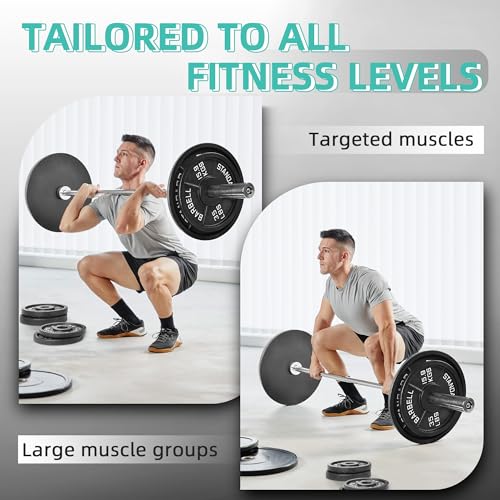 Fitvids 2 Inch Olympic Barbell Weight Plates Set, 255 LB(2.5-45 LB) Barbell Weight Set for Home Gym Strength Training - Image 6