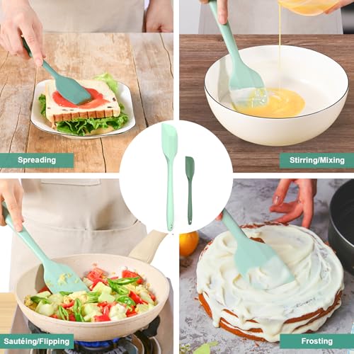 Silicone Spatula Set, Premium Spatulas Silicone Heat Resistant 2 Small & 2 Large Flexible Scraper for Nonstick Cookware, Rubber Spatula for Kitchen Mixing Baking Cooking Use, Soft Spatula - Set of 4 by AcoWELL - Image 3