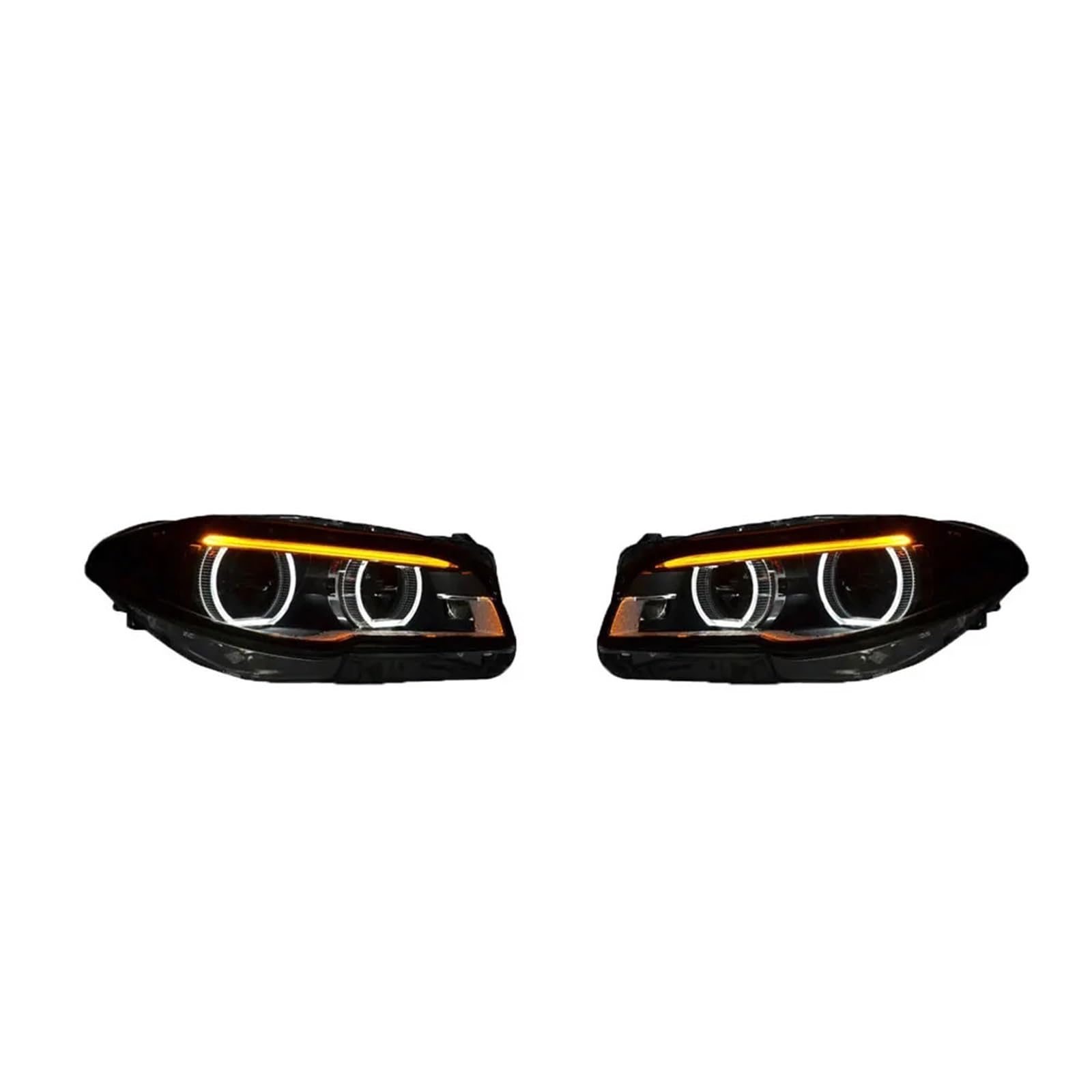 Pair Car Headlights Compatible For BMW 5 Series F10 F18 2011-2017 LED Car Lamps Daytime Running Lights Dynamic Turn Signals Car Accessories(For 2011-2013)