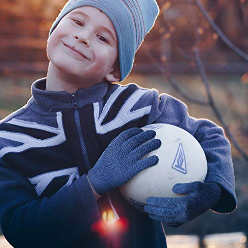 Image of EvridWear Boys Girls Magic Stretch Gripper Gloves 3 Pair Pack Assortment, Kids One Size Winter Warm Gloves Children