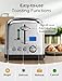 Holife Toaster 2 Slice, Stainless Steel Toaster Bagel Toaster with Digital Display, 6 Shade Settings, Bagel/Defrost/Cancel/Reheat Function, 1.5 inch Extra Wide Slot, 900W