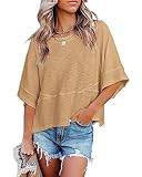 Sovelen Women's Summer Casual Crewneck Batwing...