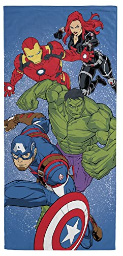 Jay Franco Marvel Avengers Frappeur aérien - Serviette de Plage - 71x147 cm - 100% Coton