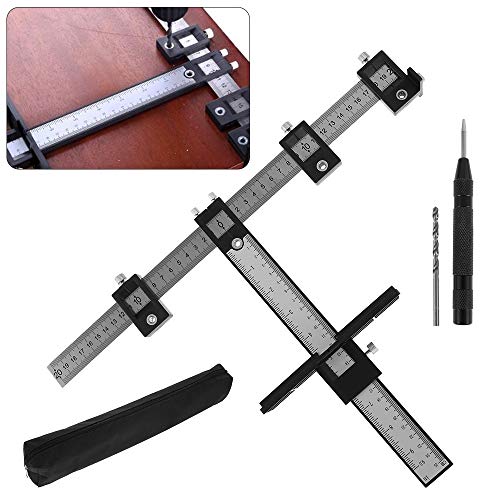 Shuiling 木工定規 ゲージ ケガキ スコヤ T型穴定規 マーキング スチール定規 ポジショニング とマーキングのための超精密 Tルール 固定 定規 DIY 木工 大工 測定およびマーキング 調整可能
