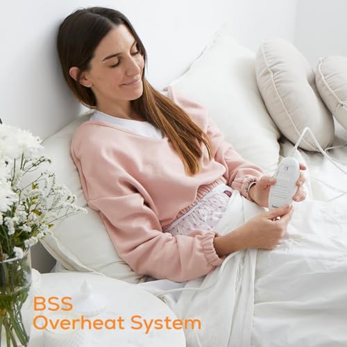 Image of Beurer German Engineering UB 33 Electric Underblanket for Single Bed I German Engineering I 3 Temperature Settings I Printed Cotton Top I Overheat Protection I Illuminated Controls I Machine Washable 30C I OEKO-TEX Certified I 3-Year Warranty