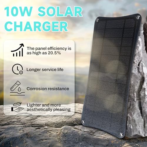 DewinLVD 10W 5V Solarpanel, Ausgang Dual-USB-Port 2A, bequemes Solarpanel-Ladegerät, Ladegerät für Rucksack, geeignet für Outdoor-Aktivitäten, Wandern, Camping