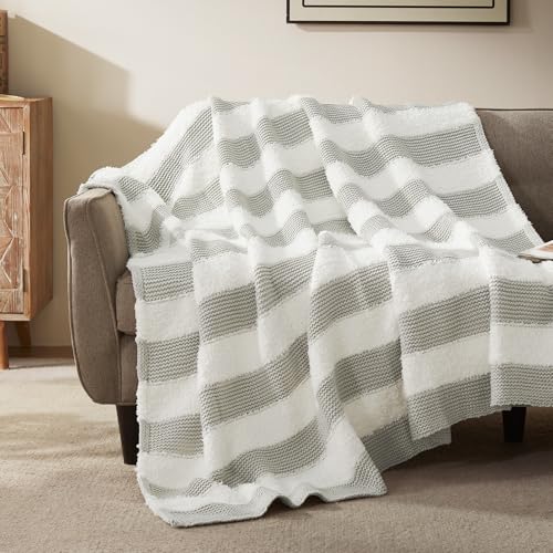 SLEEP ZONE Patchwork Throw Blanket for Couch, Chunky Knit Warm Cozy Decoration Blankets for Living...