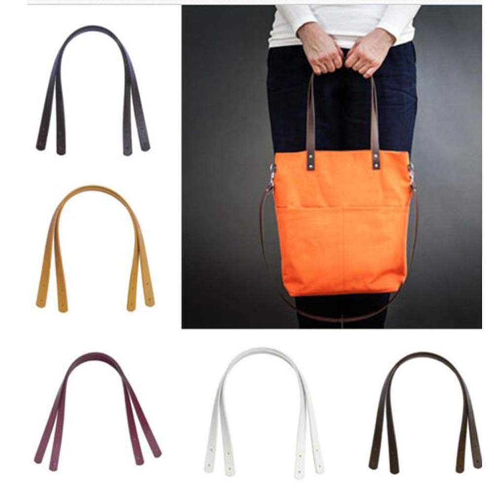 TININNA 2 Bandoulières De Rechange En Cuir Pour Sac à Main Anse De Sac Sangle Cuir PU Rivet Pour Sac Poignée Amovible Accessoire Sac à Main DIY 60cm