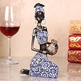 Handwerk, handbemalt DKEE Verzierungen für Schlafzimmer Dekoration Harz Dekoration Afrikanische Puppe Charakter Wohnzimmer Bücherregal/Weinschrank Display Handwerk Geschenk (Color : 2)