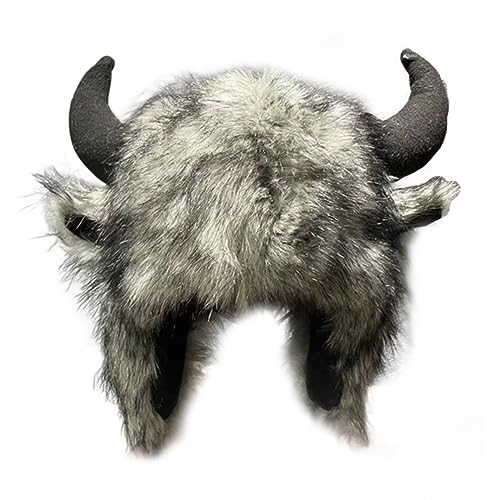 Dsgzkk Hat,Unique and Fun Leifeng Hat with Furry Trim Stay Stylish in Cold Weather Multifunction Decorative Gray