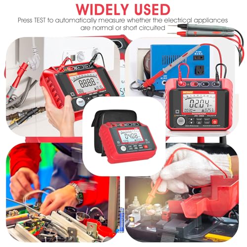 Aiomest AI-T0-TS58 Megohmmeter 0.1Mω-20Gω Digital Insulation Resistance Tester With 50V/100V/250V/500V/1000V Output Voltage, Data Logging, 10V~600V Ac/Dc Voltmeter Megohm Meter W/Test Lead & Zipper Bag thumb #6