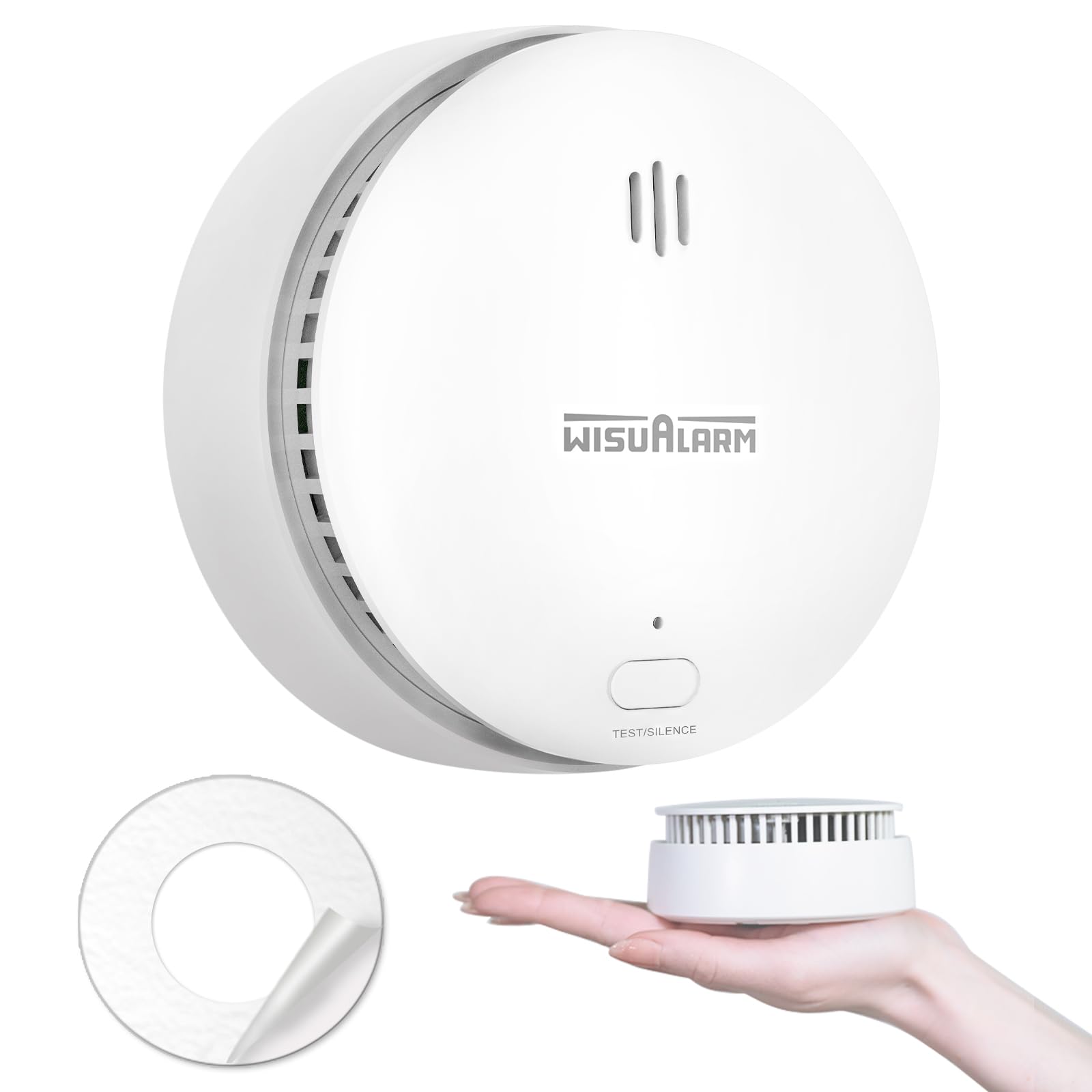 Smoke Alarms for Home, 10-Year Battery, Smoke Alarm, Fire Alarm with Test/Silence Button, Smoke Detector Certificated by TUV Conforms to EN14604 Standard (1pcs)