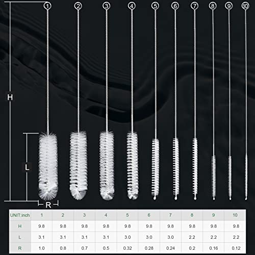 Image of CiaraQ Bottle Cleaning Brushes, 9.8 Inch Nylon Tube Brush Set
