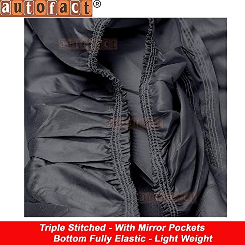 Image of Autofact Car Body Cover with Mirror Pockets Compatible for Maruti Fronx (Triple Stitched, Bottom Fully Elastic, Dark Grey)