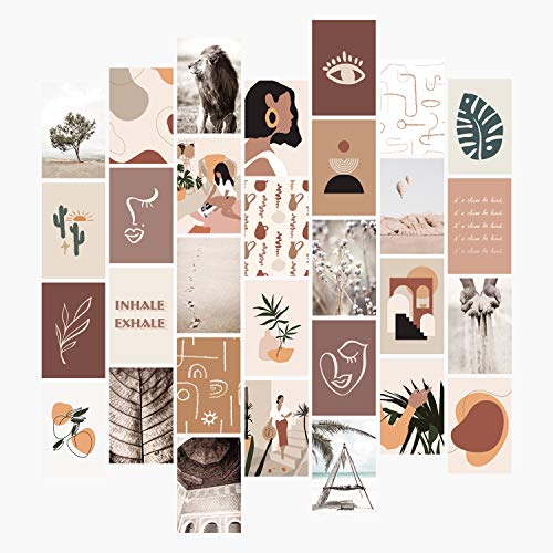 YUMKNOW Aesthetic Wall Collage Kit - 4x6 inch Set of 30, Teen Preppy Room Decor for Bedroom Dorm, Boho Mid Century Modern Decor Wall Art Photo Picture Posters, Minimalist Gift for Teenage Girls Her