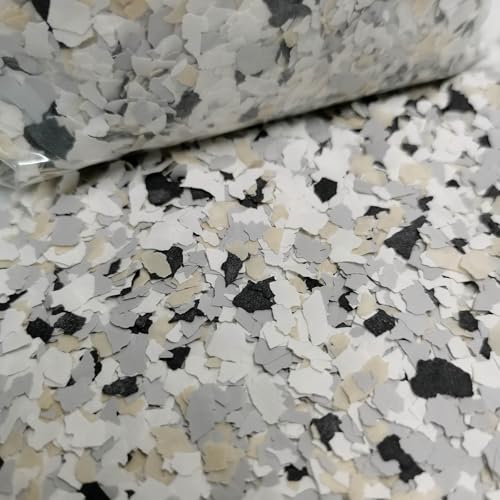 Alkrogiha Copos de epoxi para suelos, 450 g, chips decorativos de pintura para hormigón, resina epoxi y encimeras, duradero