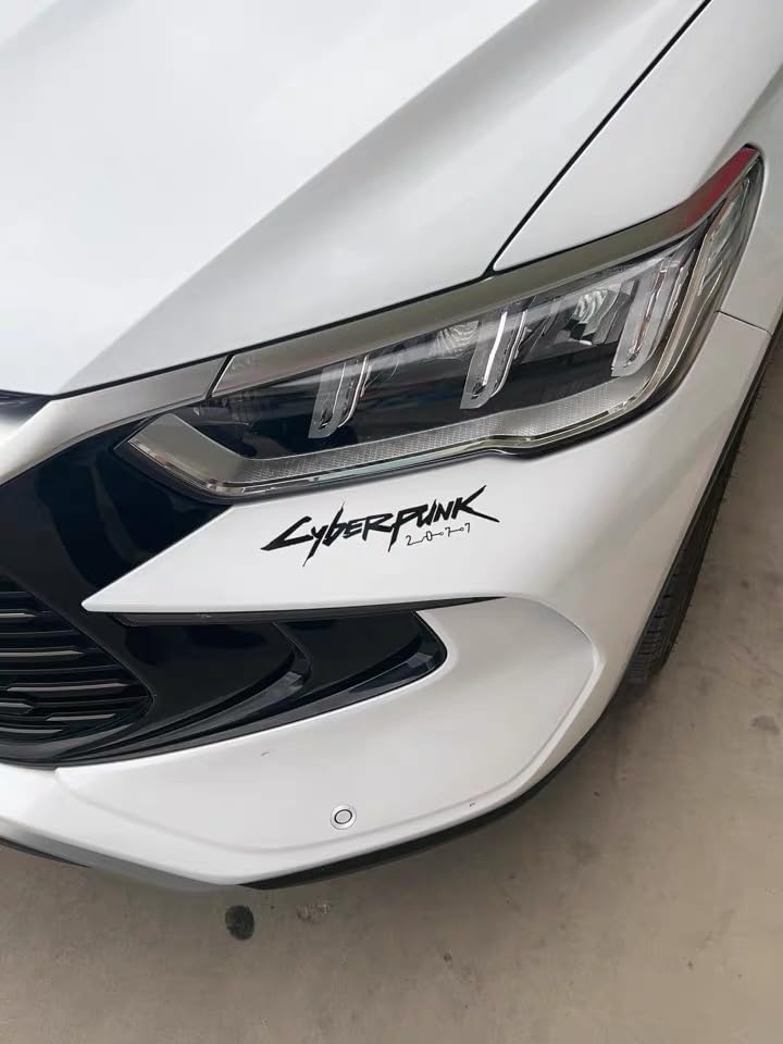 Image of Cyberpunk Vinyl Sticker Cyberpunk car Decal Cyberpunk car Sticker Water Proof Cyberpunk Sticker Reflective for car for Laptop (Black)