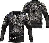 Hieprints Ragnar Lothbrok Vikings Chainmail Armor Unisex 3D All Over Printed Sportwear Hoodie, T Shirt, Zip Up Hoodie, Sweatshirt for Men Women Adult/Kid Full Size S-5XL TD5267 Multicolor