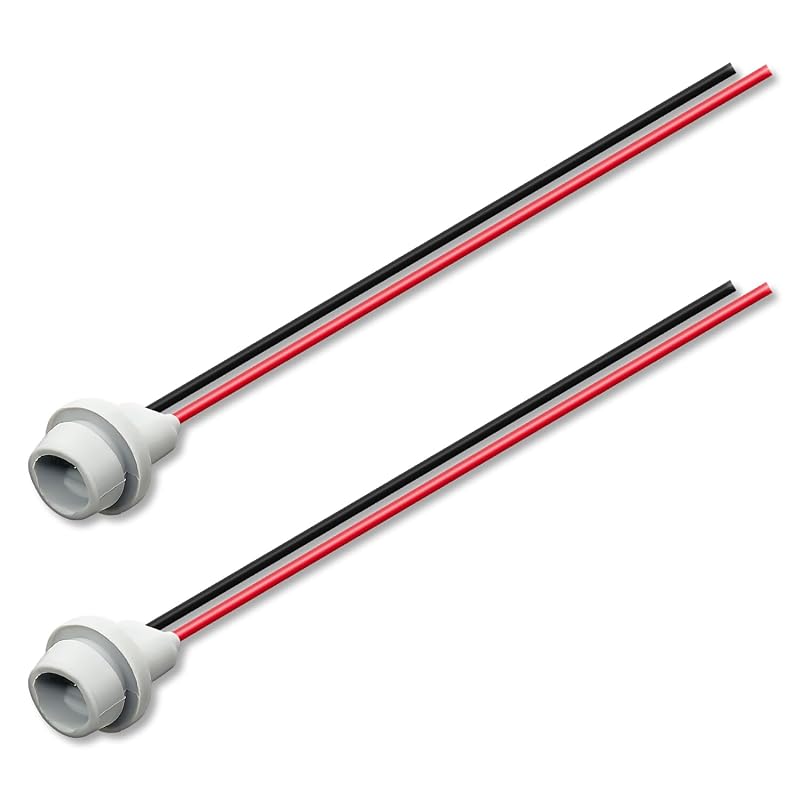 Soquete Pigtail com Chicote para Lâmpadas T10 T15 168 194 W5W 920 921 DAMA – Pacote com 2