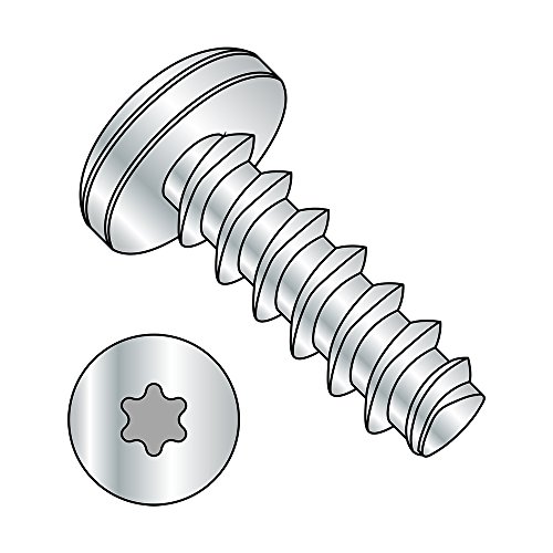 Small Parts 0306LTP Steel Thread Rolling Screw for Plastic, Zinc Plated, Pan Head, Star Drive, #3-24 Thread Size, 3/8