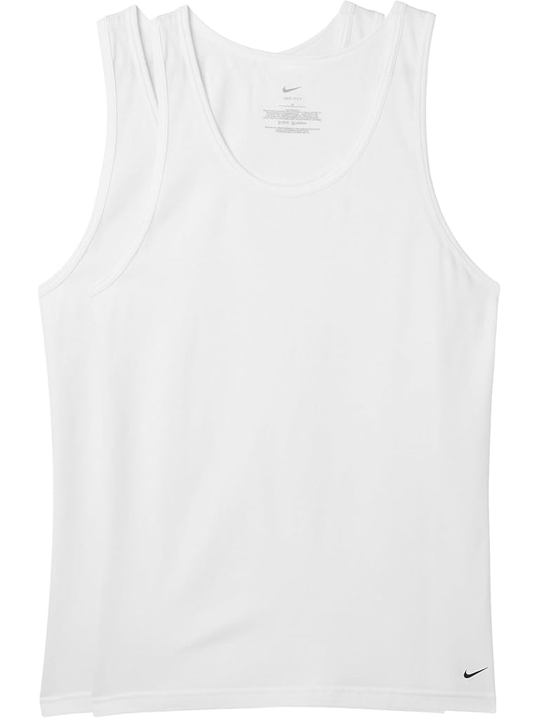 White Nike All Day Cotton Stretch Tank 2-Pack
