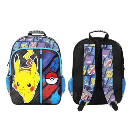 Mochila infantil Pokemon Pikachu e Pokeball 40,6 cm para escola e viagem