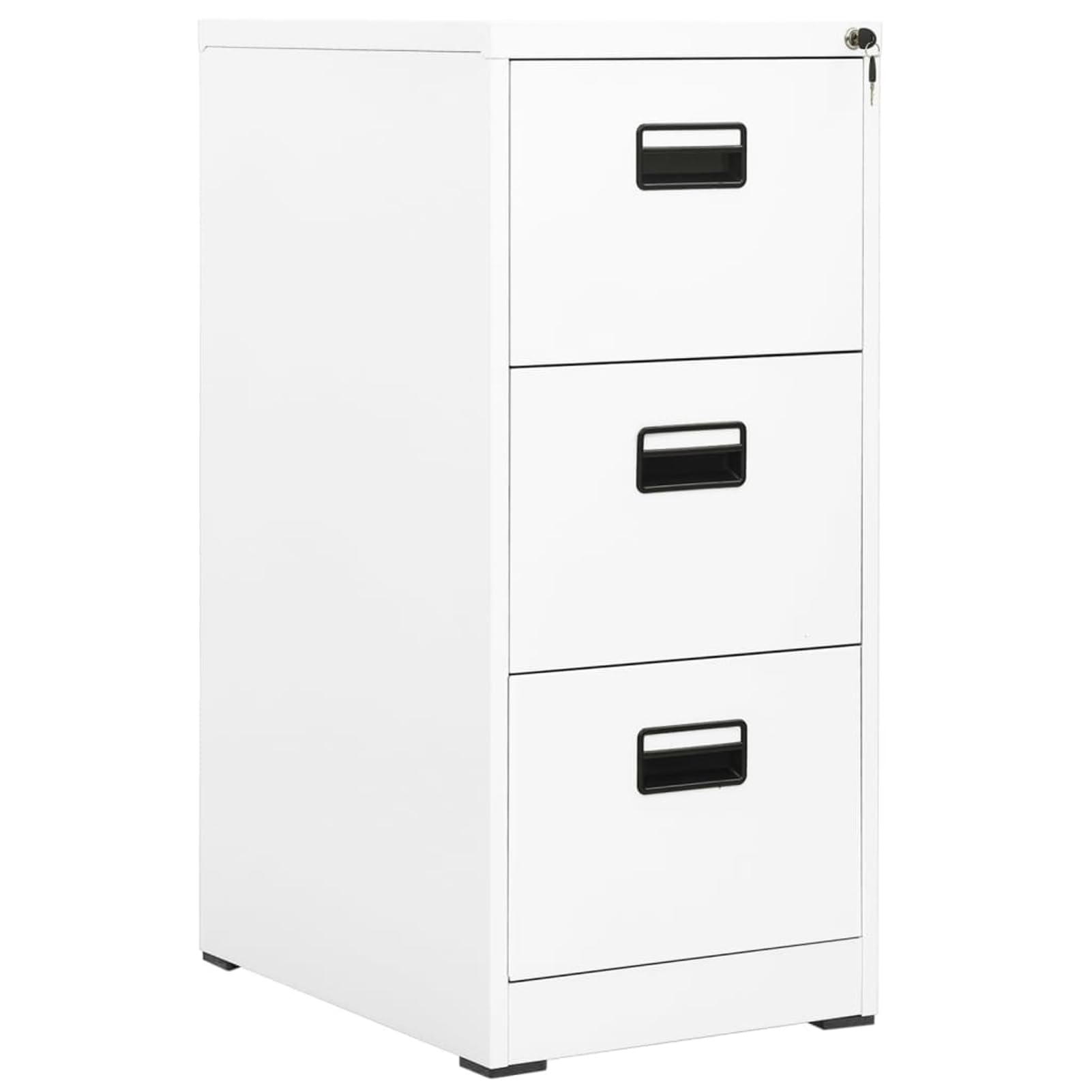 Armadietto in acciaio bianco, 46 x 62 x 102,5 cm, con 3 cassetti completamente estraibili (45 kg ciascuno), organizzazione ufficio per ufficio e gestione