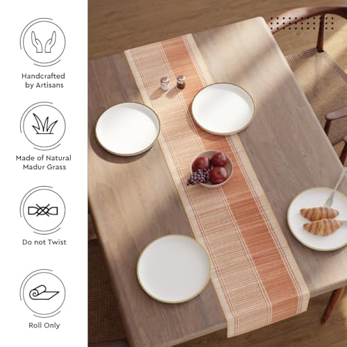 Image of Encasa XO Dining Table Runner 4 Seater, Handcrafted Madurkathi River Grass
