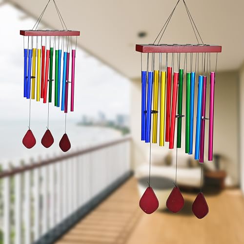 Image of ZAICUS Colorful Wind Chime for Home Balcony Garden - Metal Hanging Bells for Positive Energy, Vastu, Feng Shui Decor