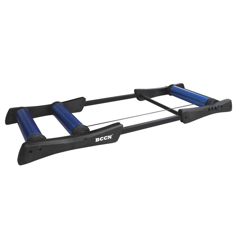 Ouqian Indoor Cycle Trainer Stand Bike Trainer Road Bicycle Exercise  Station Foldable Indoor Cycling Roller Trainer Home Bike Trainer (Color  Blue)