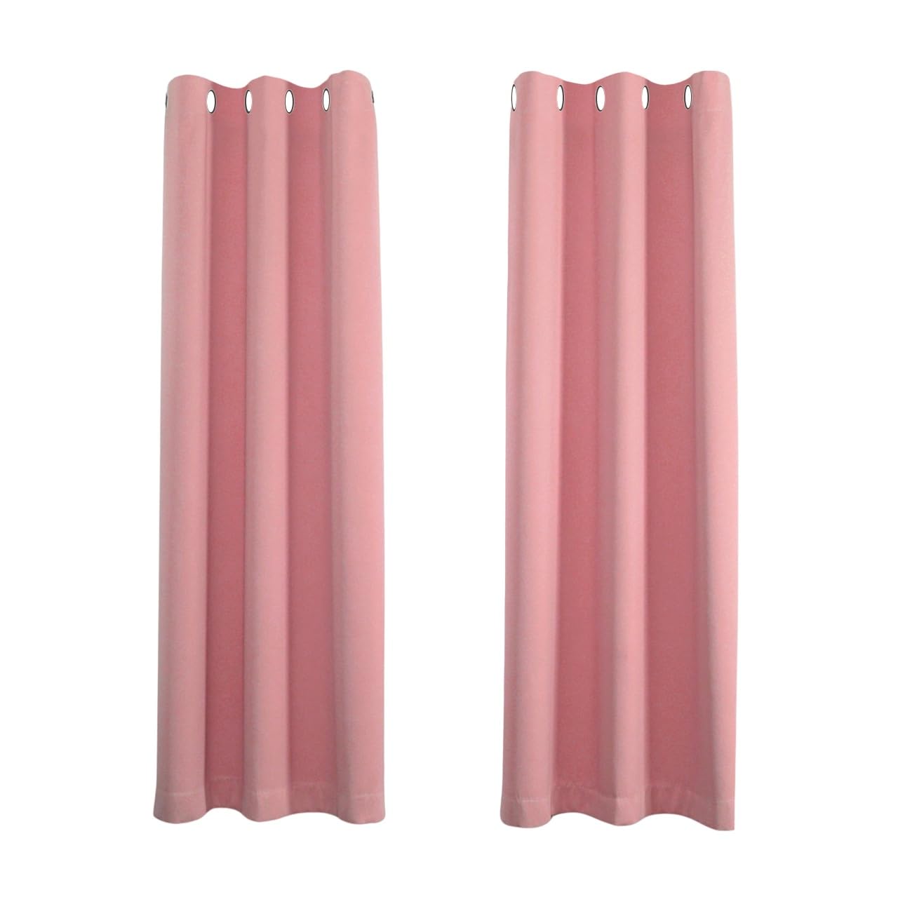 Happy Homewares Pink Eyelet Curtains - 46 x 54 Inch Drop - Elegant Room Darkening Blackout Curtains with Thermal Insulation - 2 Panels for Bedroom or Living Room