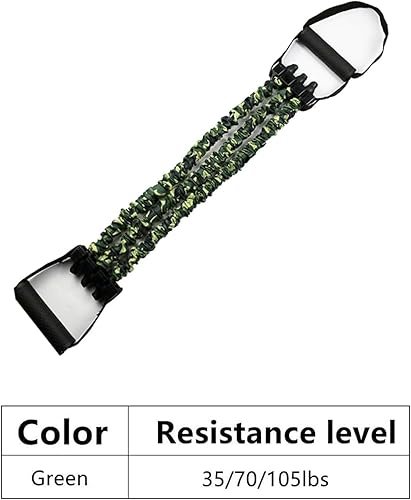 Miniatura 6 de Expansor de pecho, bandas de resistencia de látex natural de 3 agujeros con asas y cubierta para pies, alta elasticidad, resistente a desgarros,