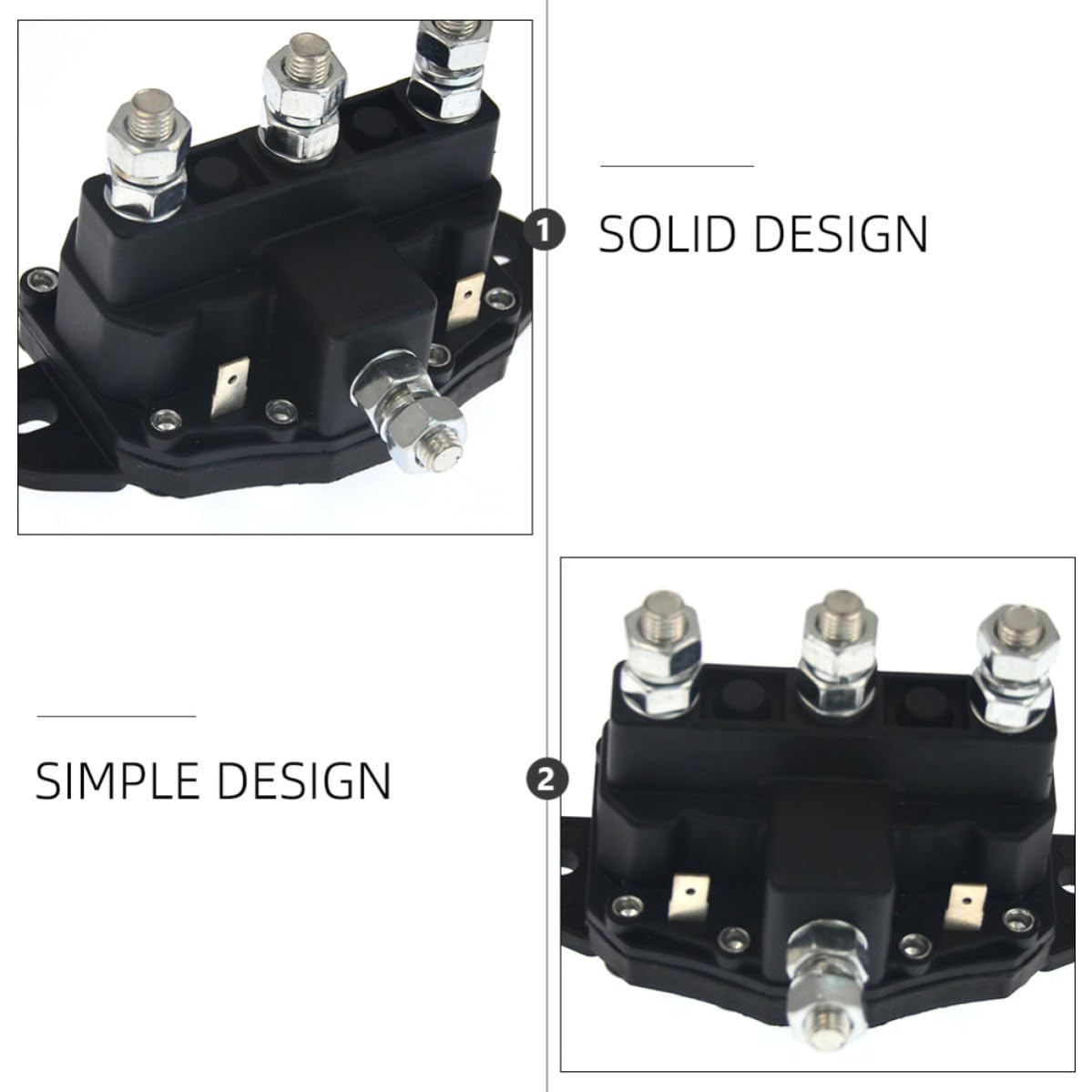 Relé de Vehículo 12v para Cabrestante, Conmutador Reversible Negro