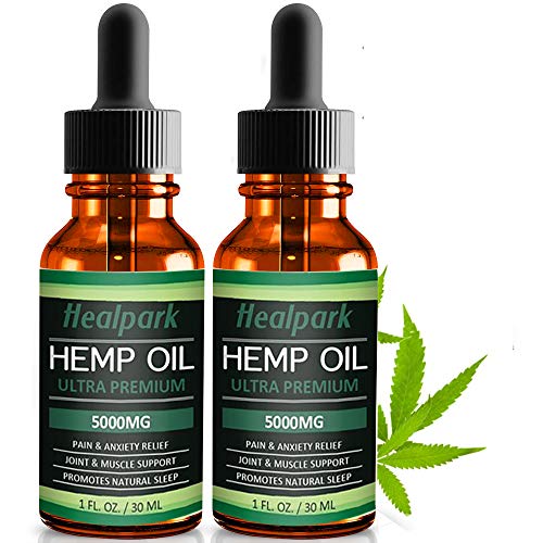 (2 Pack) Hemp Oil 5000mg for Pain Relief Anxiety - 100% Natural Organic