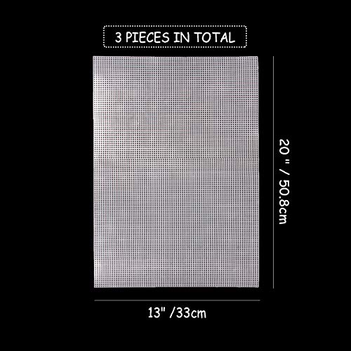 image for wexpw 3 Pieces Big Size Plastic Mesh Canvas Sheets Kit Clear Plastic C