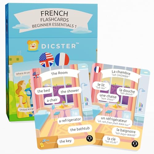 French Flashcards - Beginner Essentials 1: 52 flashcards and 270+ Essential Words & Phrases, Pronunciation Guides, Online Audio, and Illustrations for Students & Travelers