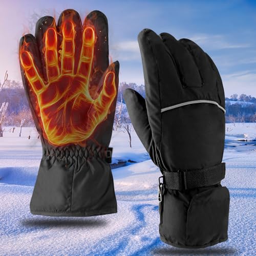 Elegant Choise Heated Gloves,Battery Powered Waterproof Windproof Ski Camping Gloves for Winter Outdoor Camping Cycling Skiing Hiking Working (Heated Gloves)