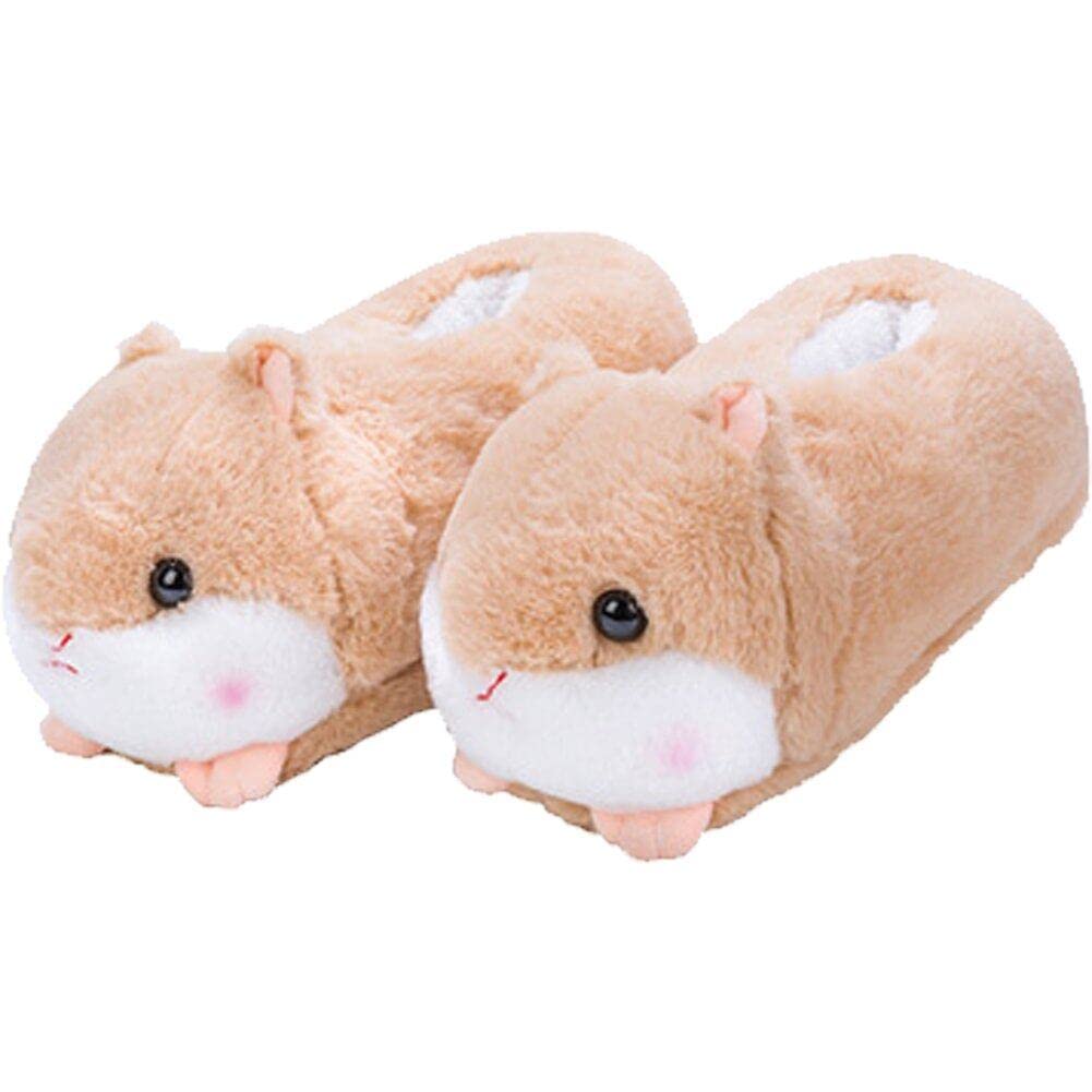 Sanfly Hamster Plush Slippers Home Soft Warm Furry Slides Women Cozy Indoor Floor Shoes Animal Slip on Slippers