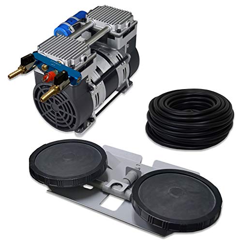 HALF OFF PONDS Pro Deep Water Subsurface Air & Aeration System for Ponds with (1) 6.7 CFM Air Compressor, 100 of 3 8 Weighted Tubing and Double-10 EPDM Rubber Diffuser Disc Assembly