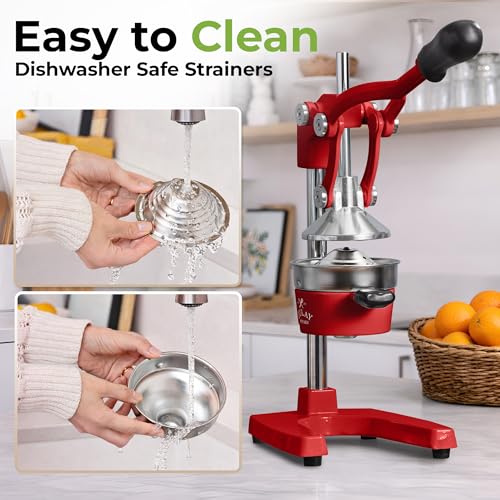 Image of Zulay Kitchen Cast Iron Juicer - Heavy Duty Manual Juicer with Detachable Strainers for Easy Cleaning, Orange Juice Press for Citrus Fruits, Perfect for Bartenders, Juice Lovers & Health Enthusiasts