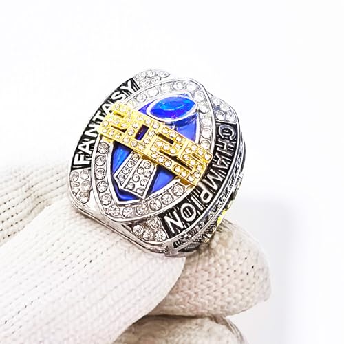 Image of 2025 Fantasy Football Championship Ring | Heavy FFL Champion Trophy Ring | Gold Silver Tone Plated Award Trophy for Fantasy Football League Winner