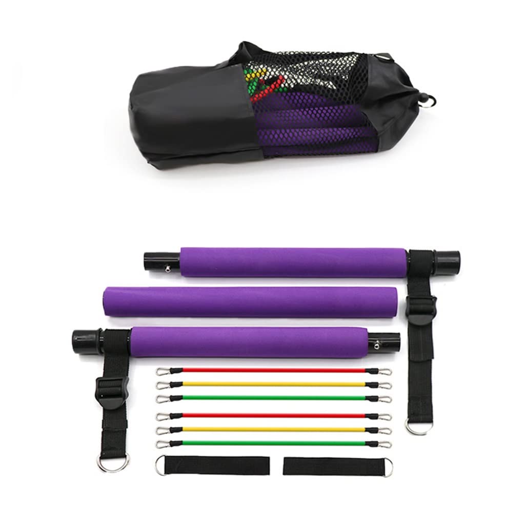 Yoga Pilates Bar Stick mit einem Widerstandsband Home Gym Muscle Toning Bar Fitness Stiring Sport Body Workout Übung