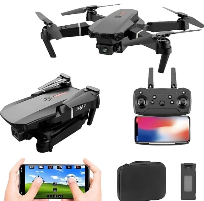 Image of Robocraze E99 PRO Foldable 4K Camera Drone with WiFi FPV HD Camera, One-Key Takeoff, 360 Flips & Headless Mode RC Quadcopter for Beginners