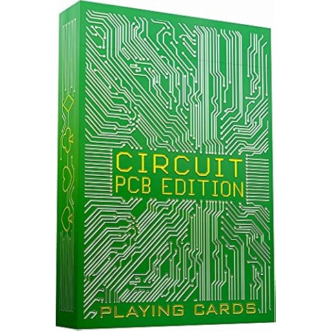 Circuit PCB Edition Playing Cards with Free Card Game eBook, Creative Deck of Cards, Premium Card Deck, Cool Poker Cards, Unique Bright Colors for Kids & Adults, Computer Themed, Black Playing Cards Cover