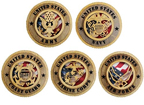 U.S. Military 5 Branch 6" Wooden Plaque Set