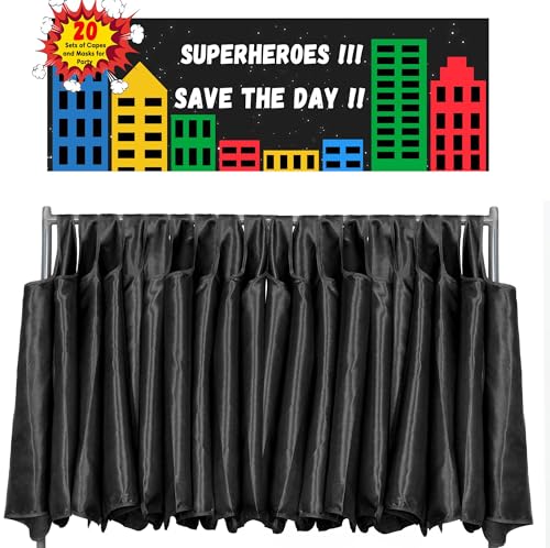 Image of D.Q.Z Superhero-Capes for Kids 20 Sets Children-Superhero Capes and Masks for Super Hero Toys Birthday Party Dress Up Costume