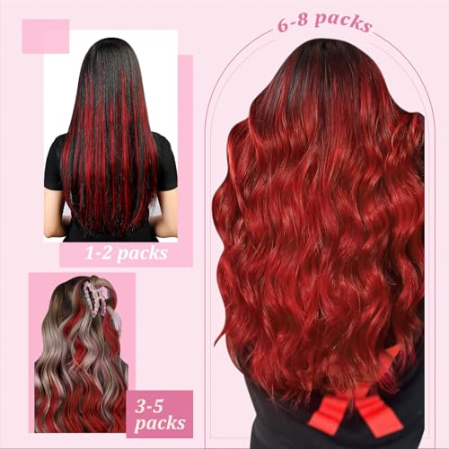 Image of YoungSee Itip Human Hair Extensions Red, Itips Hair Extensions Real Human Hair, 14 Inch 40 Strands 25g, I Tip Extension, Cold Fusion, Short Straight Hair, Can be Heat-styled