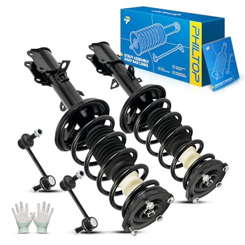 Image of PHILTOP Rear Struts Shock Absorber Sway Bar Links Kit Fit For Toyota 1993-2002 Corolla,1998-2002 Prizm,Geo 1993-1997 Prizm,Complete Strut & Coil Spring Assembly 171953,171954,K9545