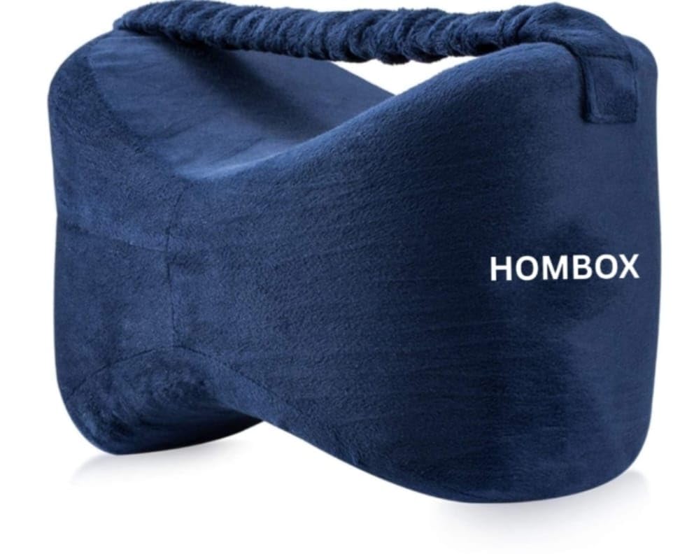 Image of HOMBOX Knee Pillow for Sleeping, Side Sleeper, Sciatica Pain Relief, Knee Joints, Pregnancy, Hips and Legs Pain, Leg Cushion with Washable Cover, Royal Blue, Pack of 1
